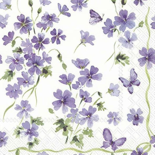 Boston International IHR 3-Ply Lunch Paper Napkins, 20-Count, 6.5 x 6.5-Inches, Purple Spring