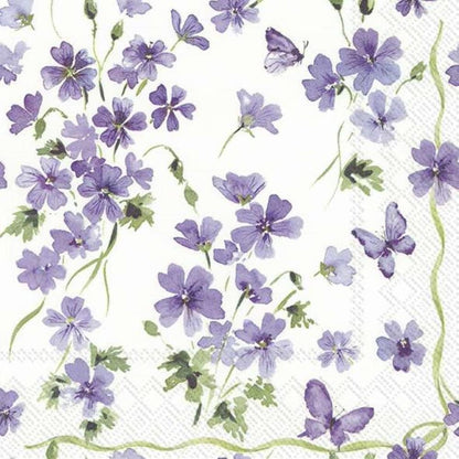 Boston International IHR 3-Ply Lunch Paper Napkins, 20-Count, 6.5 x 6.5-Inches, Purple Spring
