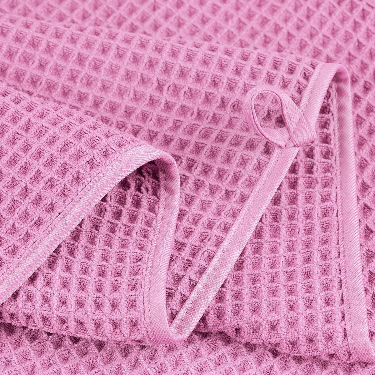 430 GSM Poly Blend Microfiber Quick Dry Waffle Bath Towel Set of 6