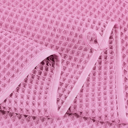 430 GSM Poly Blend Microfiber Quick Dry Waffle Bath Towel Set of 6