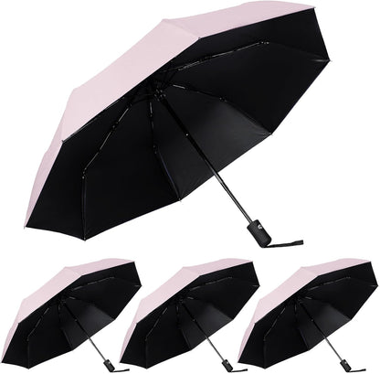 4 Pack Umbrellas Compact Windproof, Automatic Open and Close Folding Rain Umbrella Collapsible for Men Women Travel