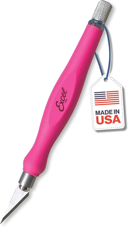 #11 Blade Fit Grip Craft Knife, Rubber Grip, Pink