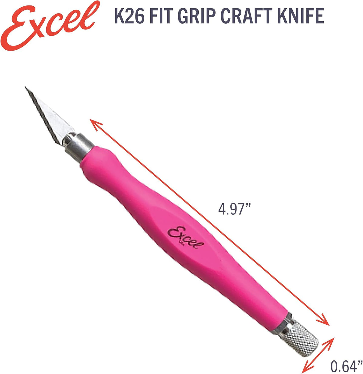 #11 Blade Fit Grip Craft Knife, Rubber Grip, Pink