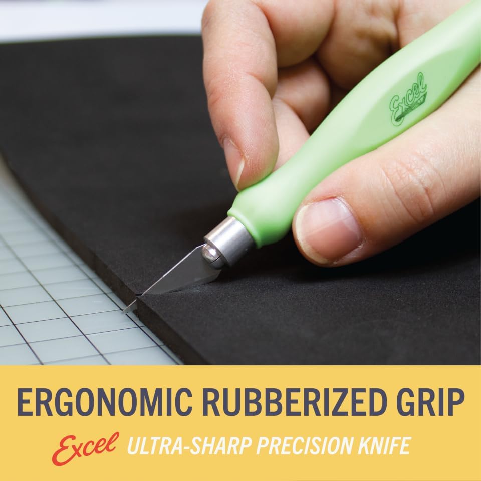 #11 Blade Fit Grip Craft Knife, Rubber Grip, Pink