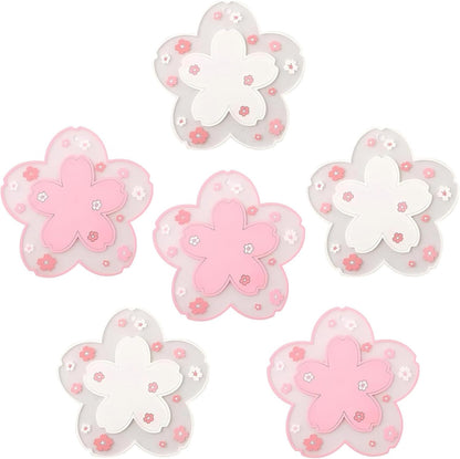 4.53inch Cherry Blossom Coasters, 3 Pink & 3 White, Pack of 6