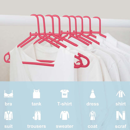 Plastic Hangers 50 Pack, Light Weight Durable Clothes Hangers with Hooks Standard Size G-Shape&Non-Slip Coat Hangers for Everyday Use (Pink)