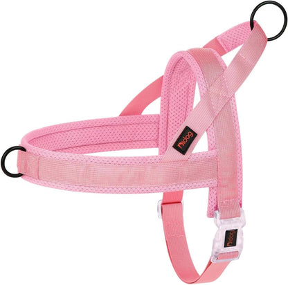 No Pull Dog Harness with Breathable Mesh Padded, Quick Fit & Easy on Dog Vest Harness for Small Medium Large Dogs Training Walking(Pink,L)