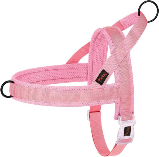 No Pull Dog Harness with Breathable Mesh Padded, Quick Fit & Easy on Dog Vest Harness for Small Medium Large Dogs Training Walking(Pink,L)