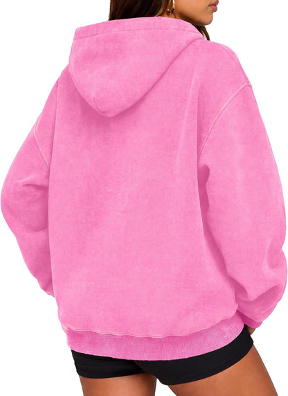 Womens Oversized Hoodie Acid Wash Hoodie Vintage Sweatshirt Heavyweight Fleece Cotton Streetwear Trendy Sweatshirts