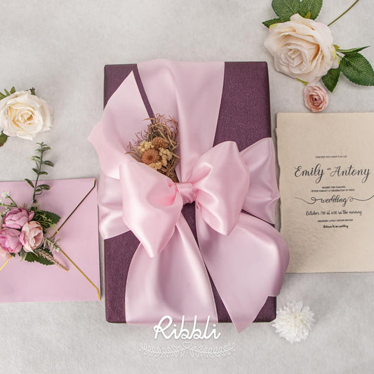 Light Pink Satin Ribbon 4 Inch Wide Baby Pink Ribbon for Wedding Chair Sash Grand Opening Ceremony Big Bows Gift Wrapping Floral Crafts Cake Decor-Double Faced Satin Continuous 10 Yards
