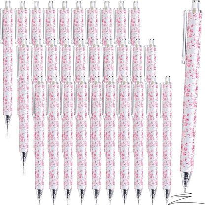 30 Pcs Pink White Floral Pens for Back School Bridal Shower Gift