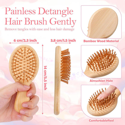 42 Pcs Pink Party Favors Spa Headband, Wristband, Bamboo Hairbrush, Hair Clip, Scrunchie, Toiletry Bag Bridesmaid Proposal Gifts Sleepover Party Supplies for Slumber Spa Bachelorette Wedding