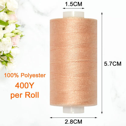 All Purpose Sewing Thread-2 Spools of Hand Polyester Sewing Thread for Sewing Machine for Hand and Machine Sewing(Peach, 2 spools)