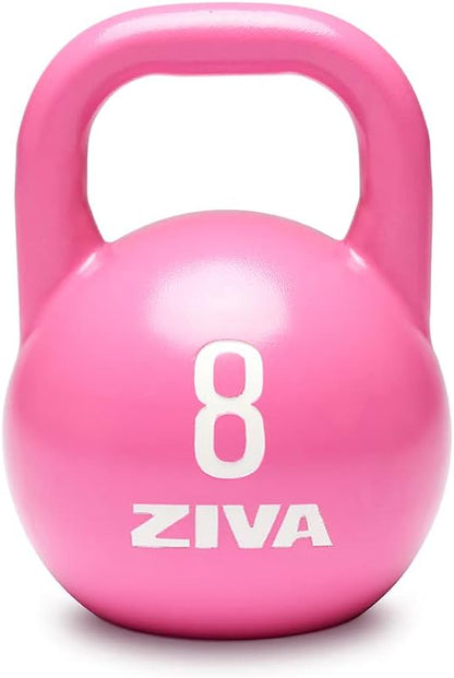 Steel Competition Kettlebells by Steve Cotter - Hard-Wearing Crack-Resistant Powder Surface Coating, 34mm Steel Handle with Non-Slip Super Textured Powder Coating Grip - Avail 6kg - 32kg