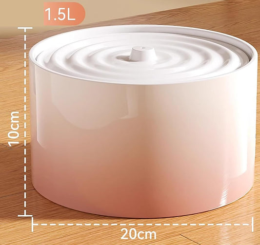 Ceramic Cat Water Fountain 1.5L/50.73oz Ceramic Cat Fountain Cats Water Dispenser Dog Water Bowl Dispenser Pet Fountain for Cats Indoor Pink