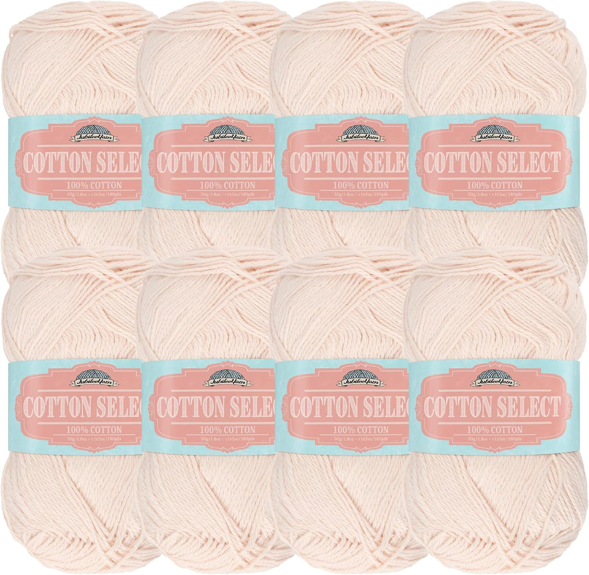 JubileeYarn Cotton Select Yarn - Blushed Peach - 8 Skeins
