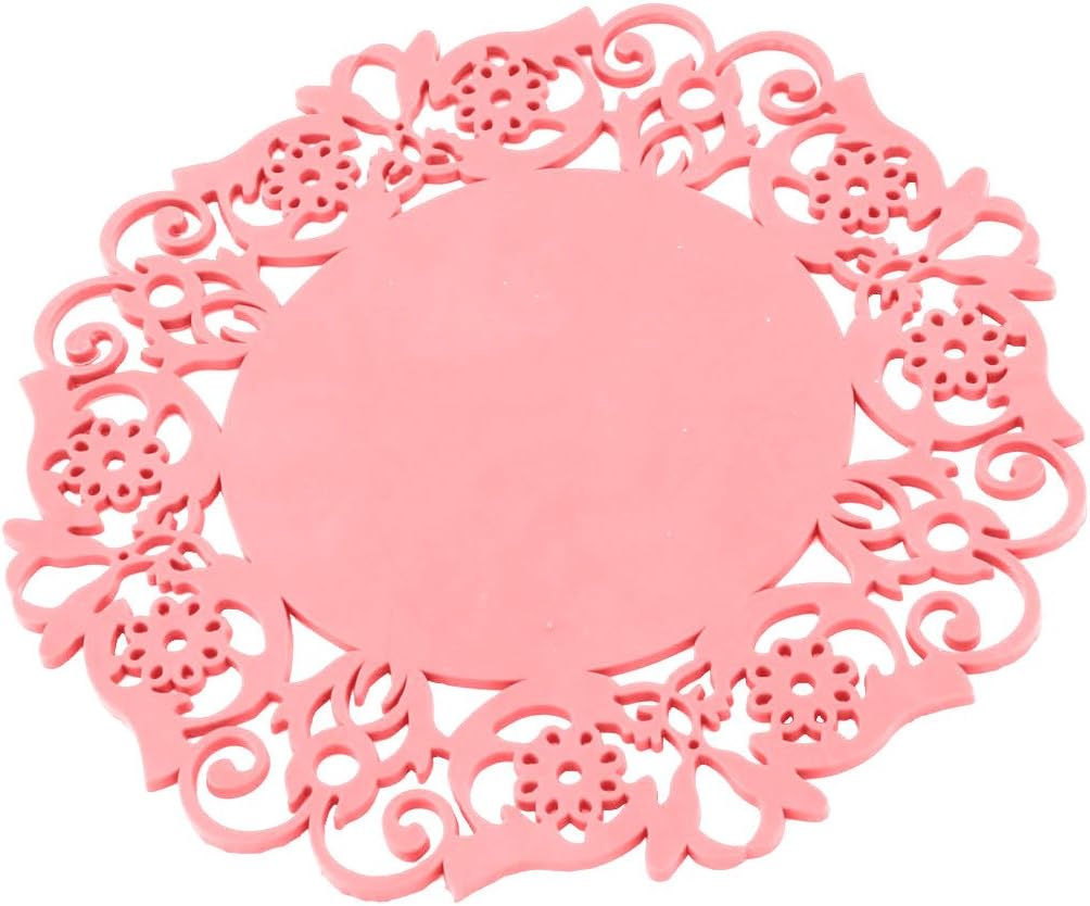 Silicone Household Kitchen Round Shaped Teapot Bottle Cup Bowl Coaster Mat Pad Light Pink (id: 555 92b 01c 802 3cb