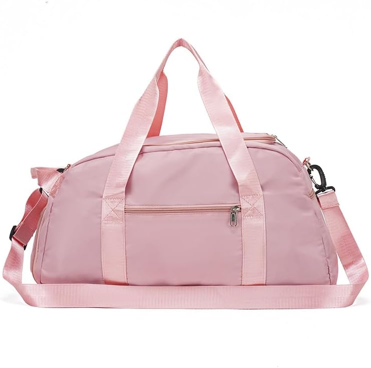 Gym Duffle Bag for Men Women, 3 in 1 Sports Duffle Bag with Shoe Compartment, Large Lightweight Weekender Travel Duffel Bag, Carry on Backpack (Pink)