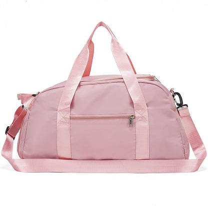 Gym Duffle Bag for Men Women, 3 in 1 Sports Duffle Bag with Shoe Compartment, Large Lightweight Weekender Travel Duffel Bag, Carry on Backpack (Pink)