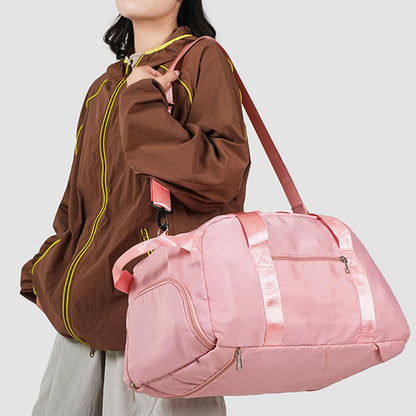 Gym Duffle Bag for Men Women, 3 in 1 Sports Duffle Bag with Shoe Compartment, Large Lightweight Weekender Travel Duffel Bag, Carry on Backpack (Pink)