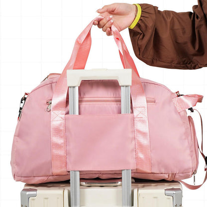 Gym Duffle Bag for Men Women, 3 in 1 Sports Duffle Bag with Shoe Compartment, Large Lightweight Weekender Travel Duffel Bag, Carry on Backpack (Pink)