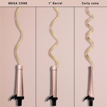 The Beachwaver Co. Multi-Barrel Rotating Curling Iron | Professional Automatic Iron with 3 Interchangeable Ceramic Barrels - Attachments Included! | Auto Shut-Off, Travel-Friendly