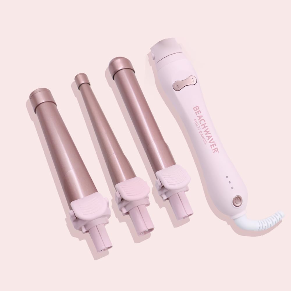 The Beachwaver Co. Multi-Barrel Rotating Curling Iron | Professional Automatic Iron with 3 Interchangeable Ceramic Barrels - Attachments Included! | Auto Shut-Off, Travel-Friendly