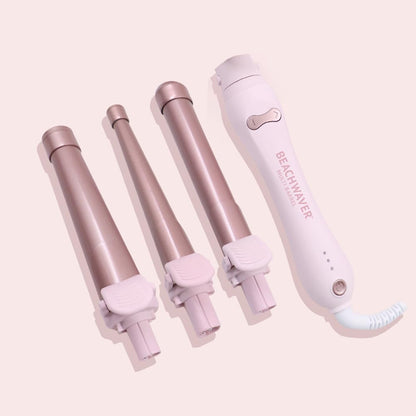The Beachwaver Co. Multi-Barrel Rotating Curling Iron | Professional Automatic Iron with 3 Interchangeable Ceramic Barrels - Attachments Included! | Auto Shut-Off, Travel-Friendly
