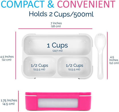 kinsho Small Snack Box Containers for Kids Toddlers, Pink Blue, Set of 2