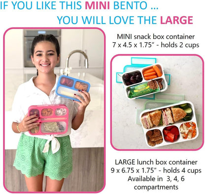 kinsho Small Snack Box Containers for Kids Toddlers, Pink Blue, Set of 2