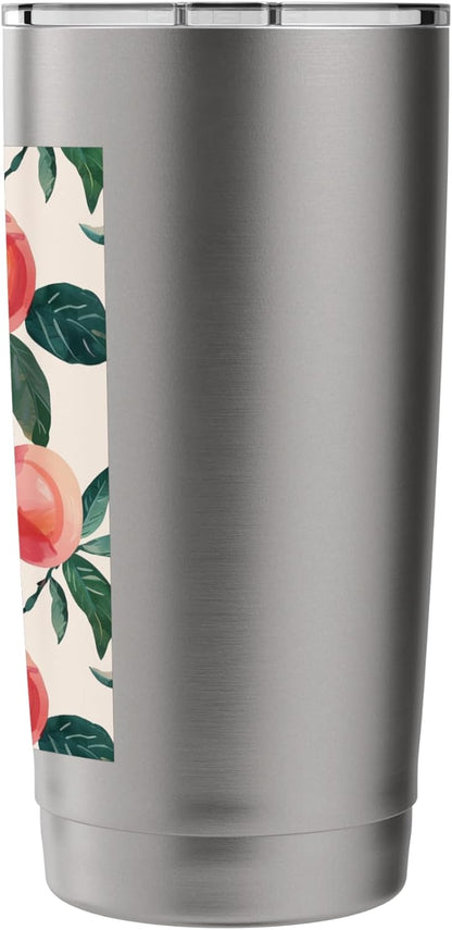 Cute Minimalist Pattern Art Peach Fruit Stainless Steel Insulated Tumbler