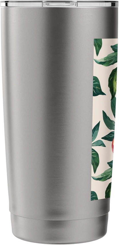 Cute Minimalist Pattern Art Peach Fruit Stainless Steel Insulated Tumbler