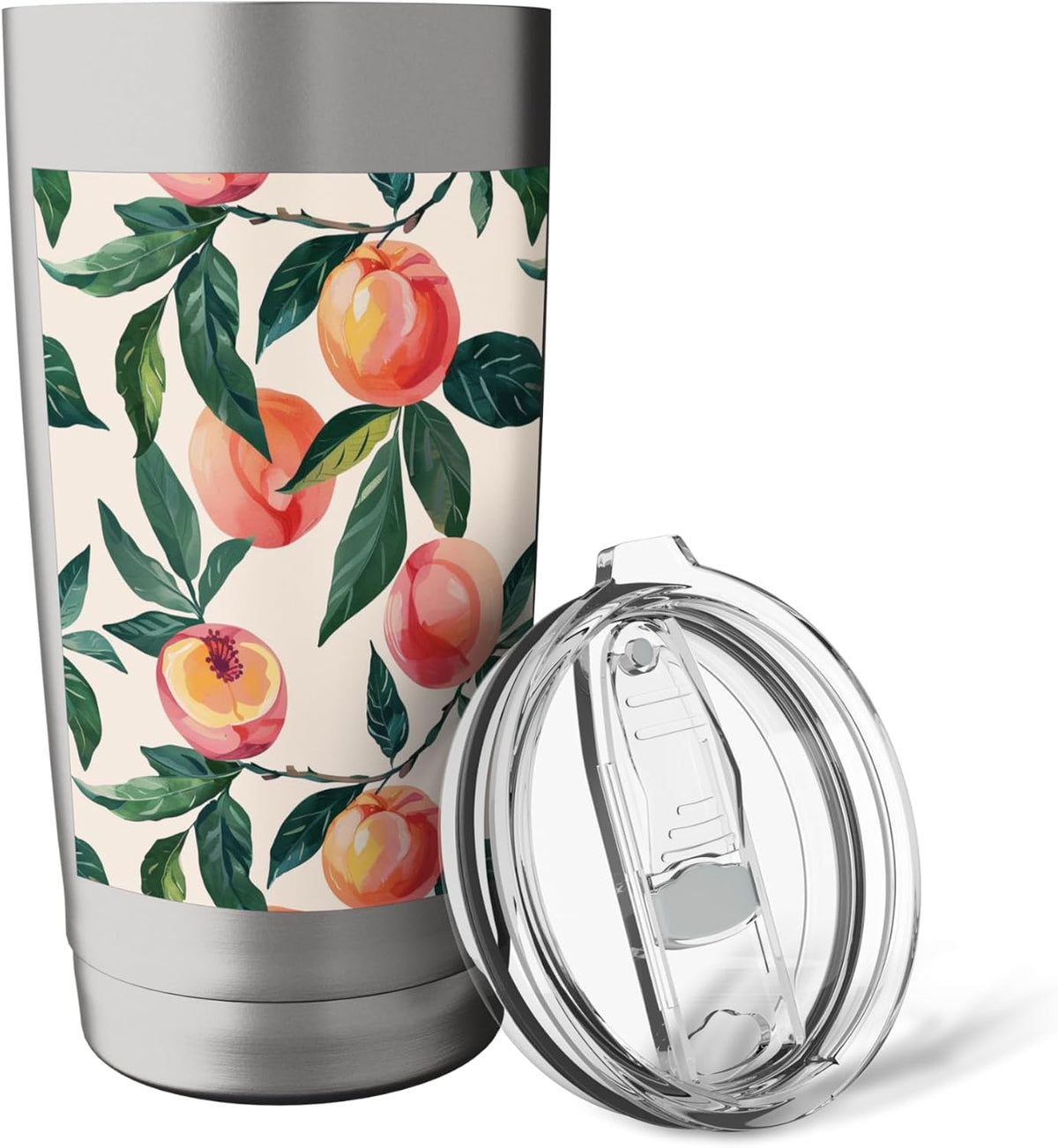 Cute Minimalist Pattern Art Peach Fruit Stainless Steel Insulated Tumbler