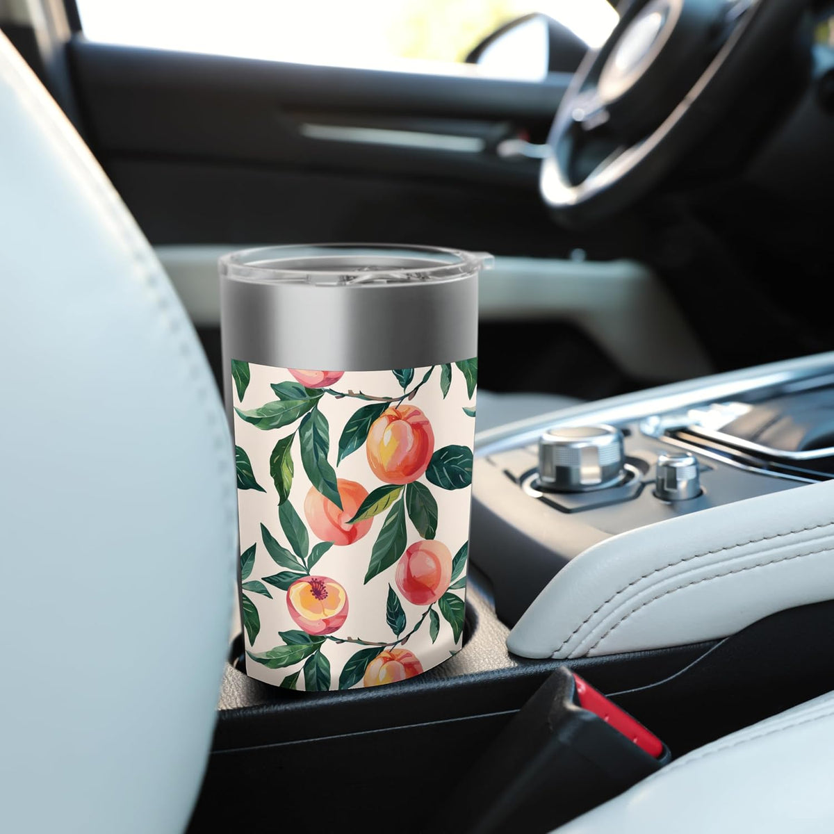 Cute Minimalist Pattern Art Peach Fruit Stainless Steel Insulated Tumbler
