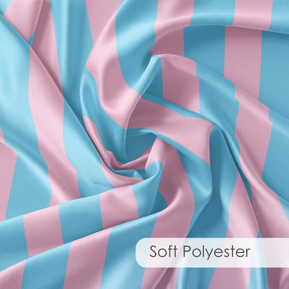 Pink and Blue Striped Shower Curtain with 10 Hooks Cute Pastel Stripe Simple Girly Bathroom Curtains,Minimalist Washable Waterproof Fabric Bath Curtain Decor,60x72 Inch