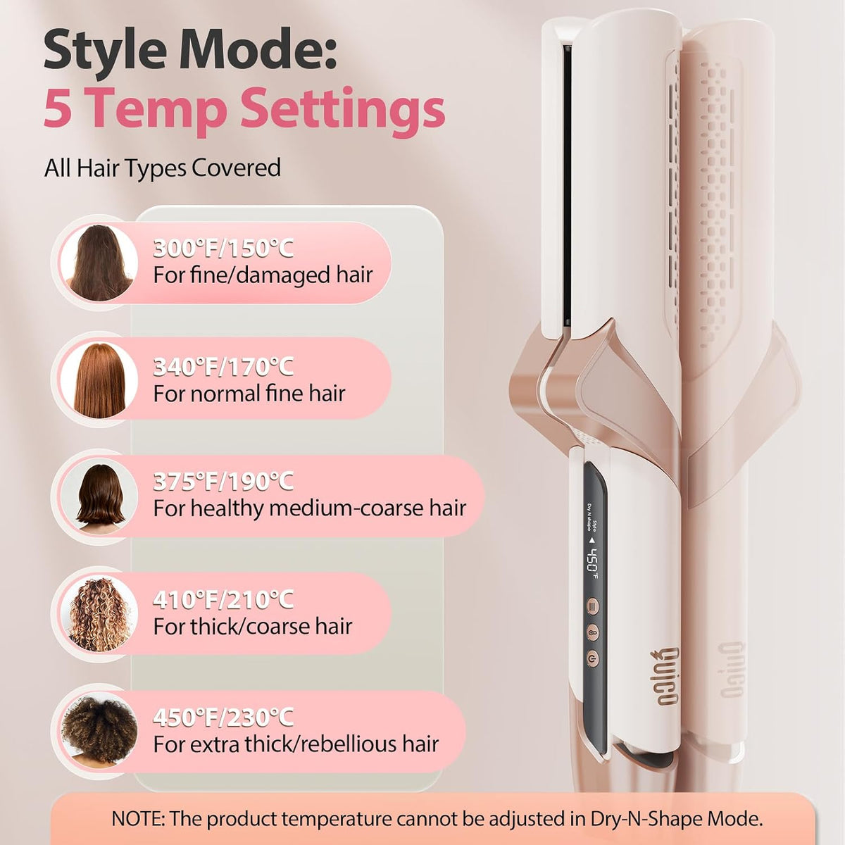 Air Hair Straightener, Airflow Straightener 100-240V Dual Voltage