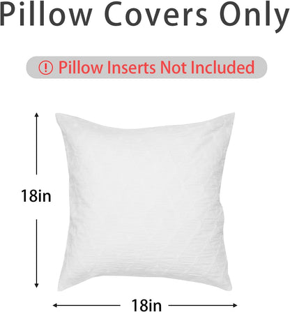 Throw Pillow Covers Alphabet Decorative Pillow Cases ABC Letter Flowers Cushion Covers 18 x 18 Inch Square Pillow Protectors for Sofa Couch Bedroom Car Chair Home Decor (A)