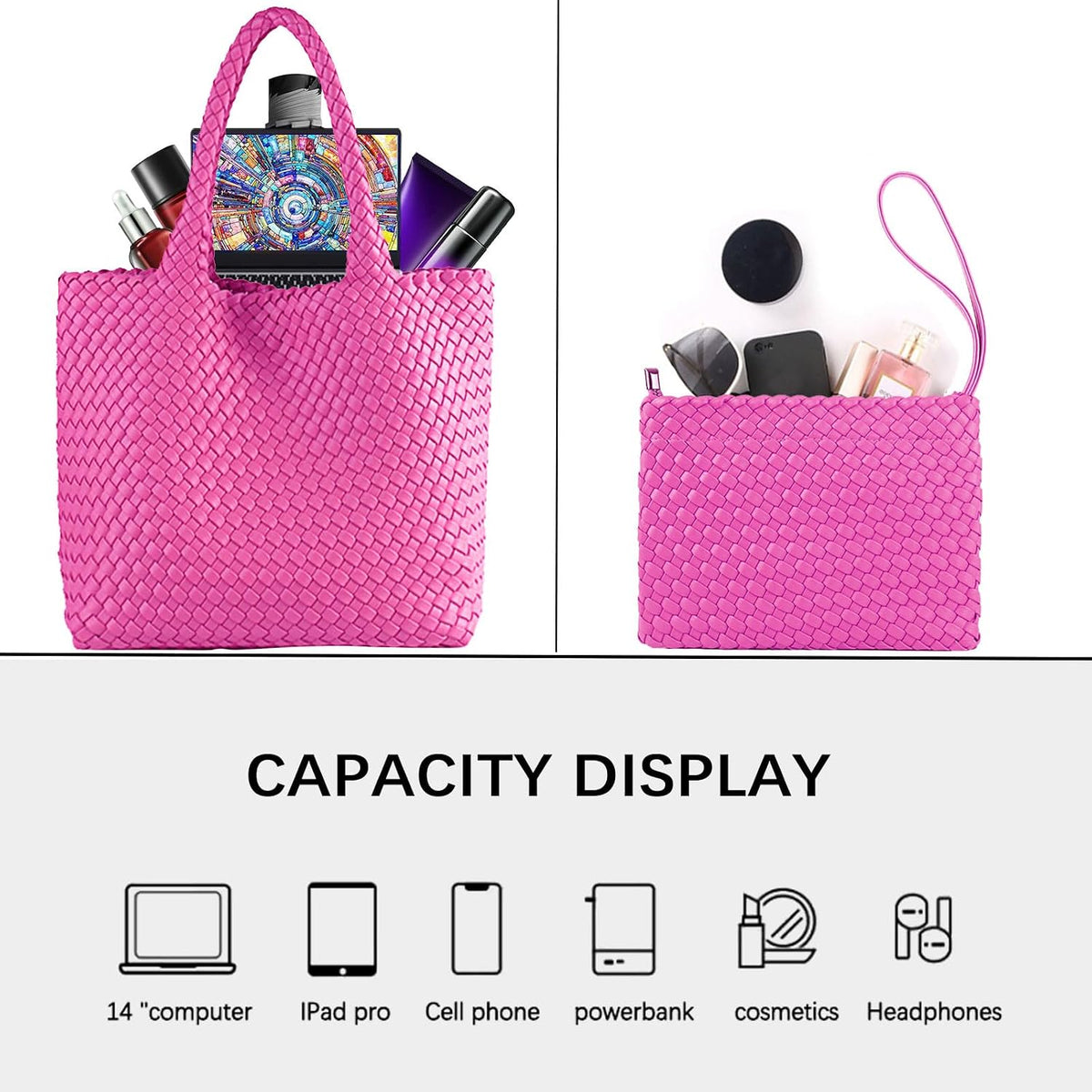 Fashion Woven Bag Shopper Bag Travel Handbags and Purses Women Tote Bag Large Capacity Shoulder Bags