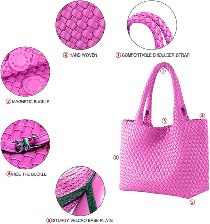 Fashion Woven Bag Shopper Bag Travel Handbags and Purses Women Tote Bag Large Capacity Shoulder Bags
