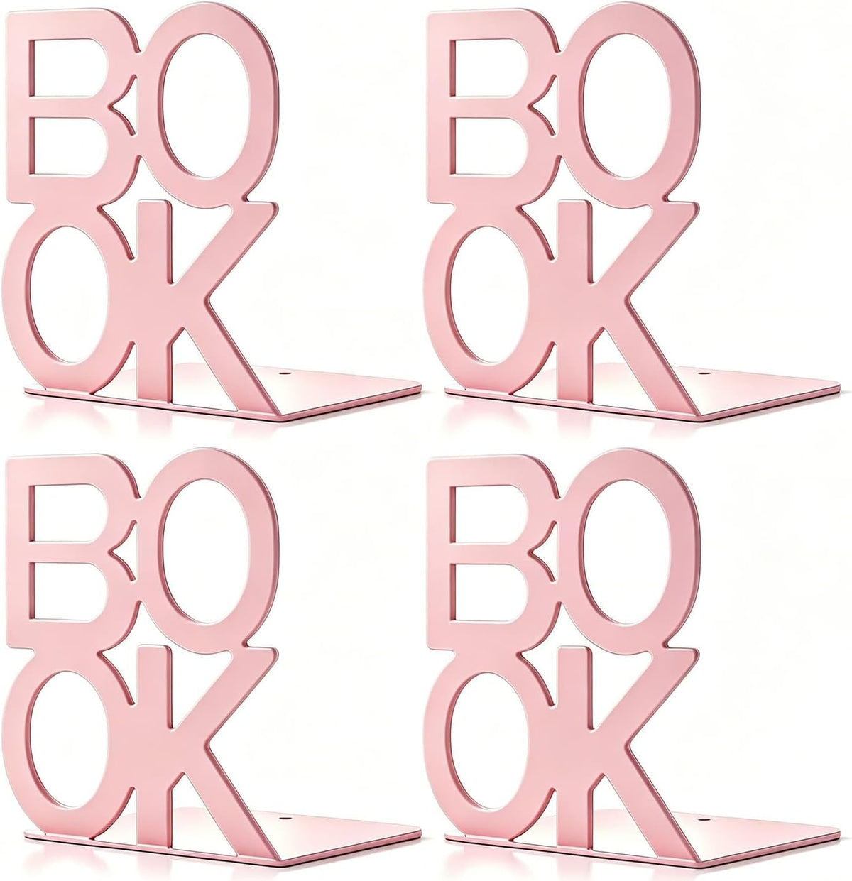 Book Ends 2 Pair Pink Metal BookEnds for Bookrack Desk,Books