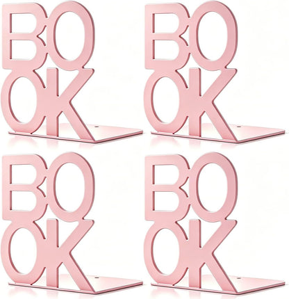 Book Ends 2 Pair Pink Metal BookEnds for Bookrack Desk,Books