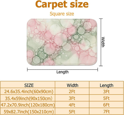 Bubbles Area Rug, Modern Artistic Circles Abstract Spring Peach Non-Slip Aesthetic Rectangle Home Floor Carpet Rugs for Living Room Bedroom Hallway Office Decor 4' X 6'