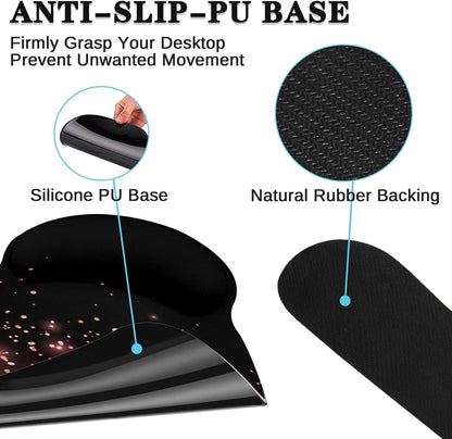 Keyboard Mouse Pad Set, 4 in 1 Desk Mat Set, Pink Rose Gold