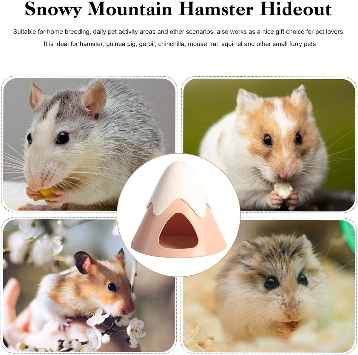 Plastic Hamster Hideout Hide House Snowy Mountain Hamsters Hideaway
