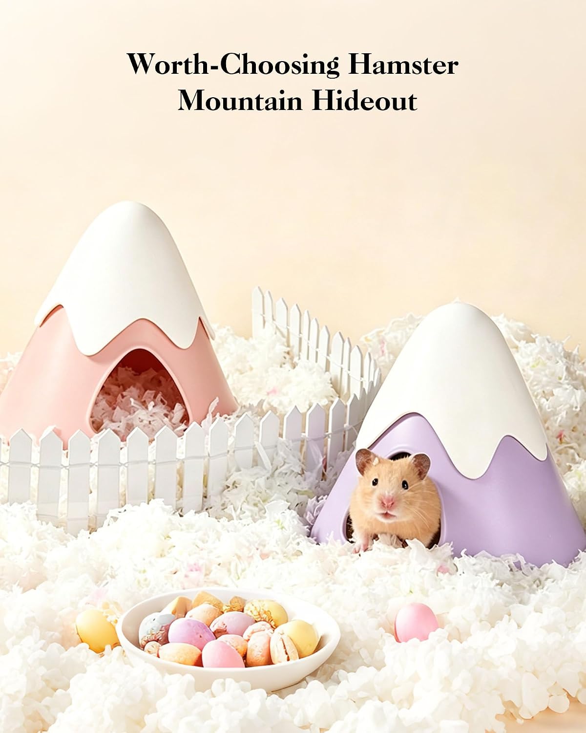 Plastic Hamster Hideout Hide House Snowy Mountain Hamsters Hideaway