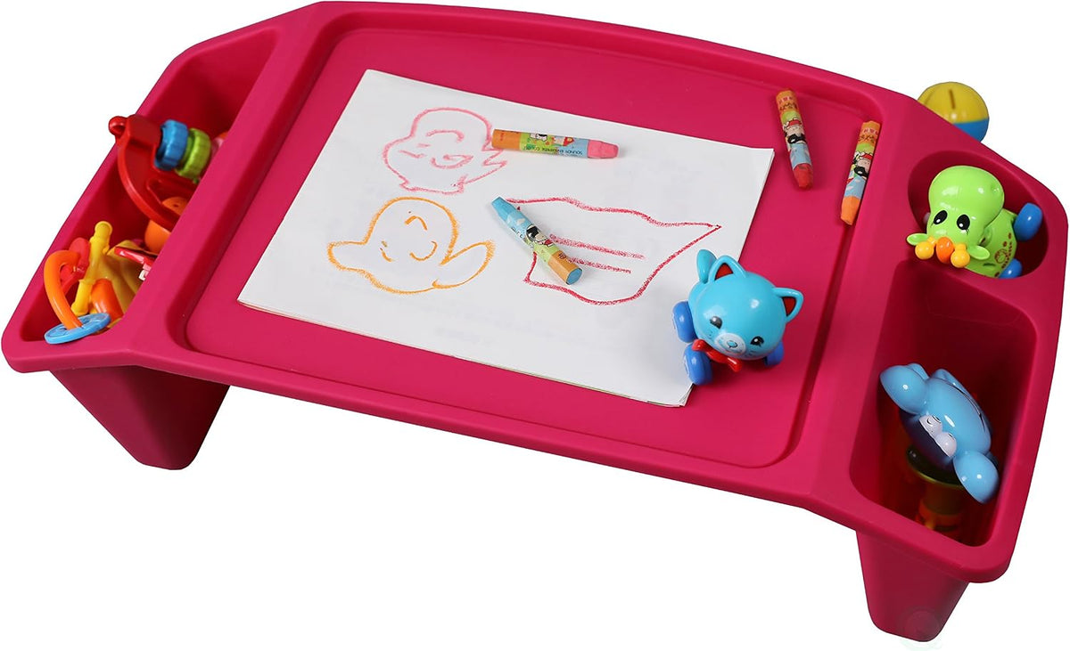 Kids Lap Desk Tray, Portable Activity Table, Pink, Red