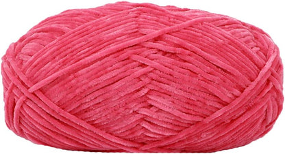 Peach Red Chenille Velvet Yarn Crochet Hat Scarf Sweater Yarn Soft Warm DIY Fluffy Yarn Knitting Materials 3 Skiens/120g