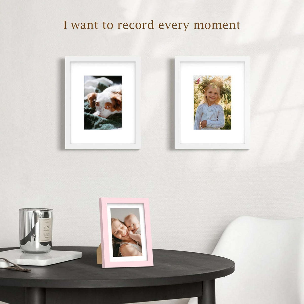 8 x 10 Picture Frame, 1Pack, Pink Photo Frames, Wooden Frame with High Definition Tempered Glass for Wall and Tabletop Display