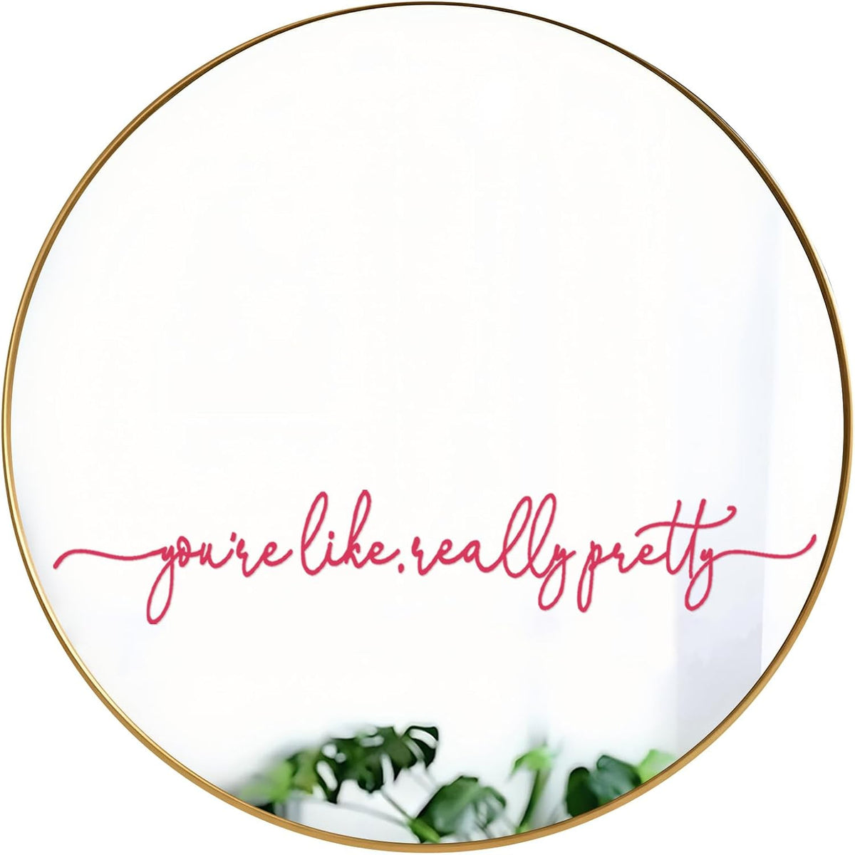You're Like Really Pretty Mirror Decal, Affirmation Mirror Sticker for Bathroom, Vanity Makeup Mirror, Self Care Mental Health Decor, Pink Aesthetic Vinyl for Teen Girls & Young Women 15 x 2.1 Inch