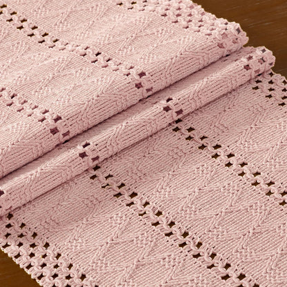 Pink Boho Macrame Farmhouse Woven Table Runner 36Inch